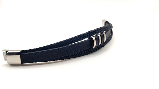 svart läderarmband herr, armband för män, herrarmband