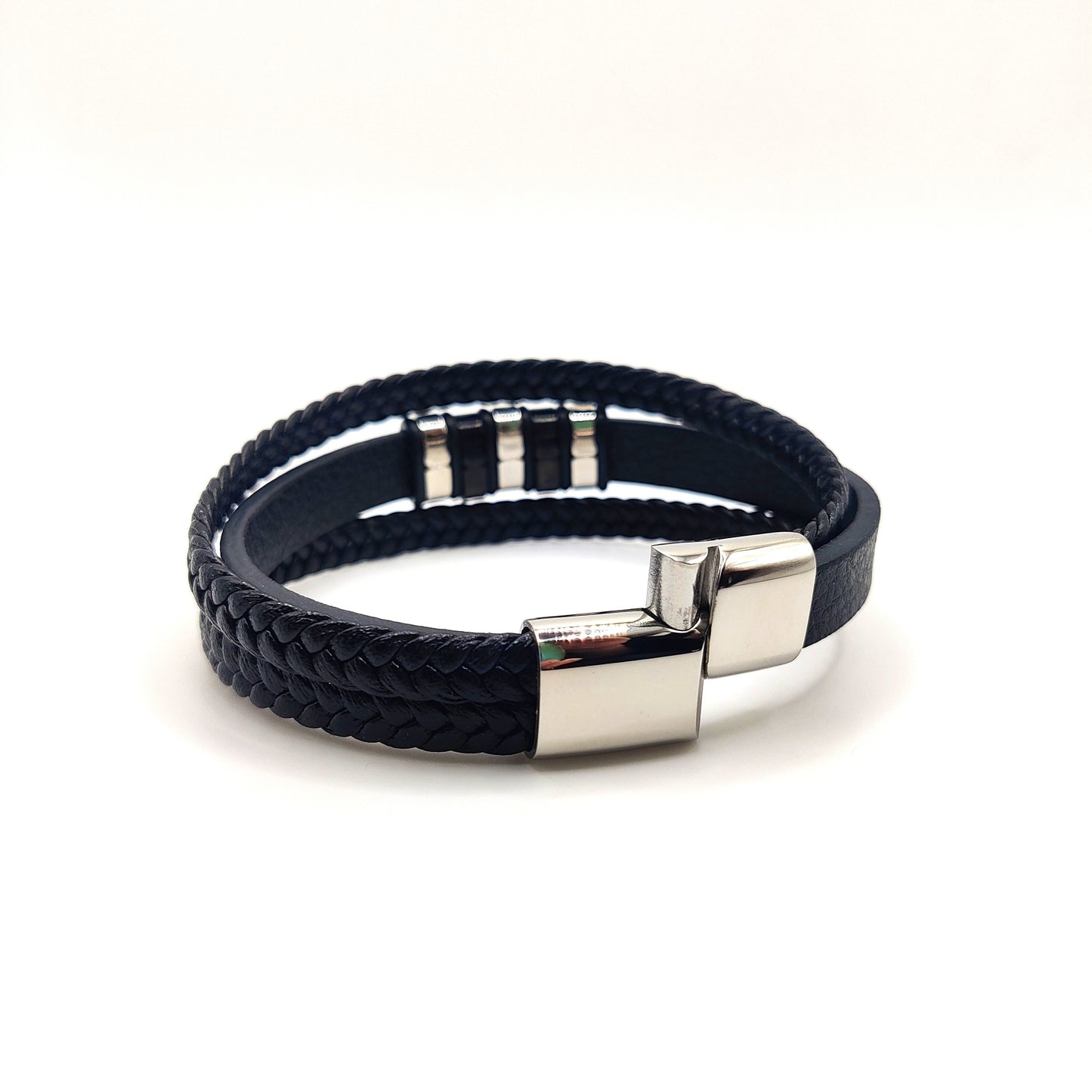 farsdagspresent, armband, läderarmband, farsdag, Svart armband herr läder, presentask, MAVN Of Sweden, armband, herr, läderarmband, stilrent, mode, accessoar