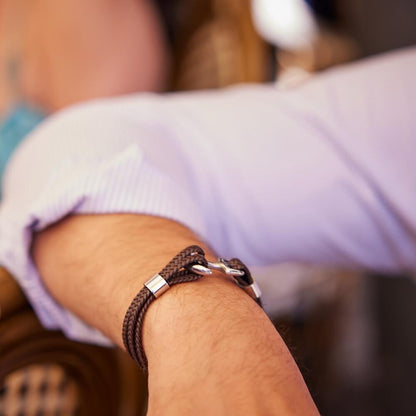 Läderarmband ankare herr - Vik