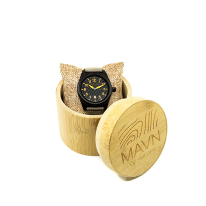 herrklocka, träklocka herr, tidlös elegans, modern funktionalitet, hållbarhet, kronografklocka, japansk quartz, miljövänlig, presentidé, MAVN Of Sweden, Julklapp, Farsdag present, present till pappa