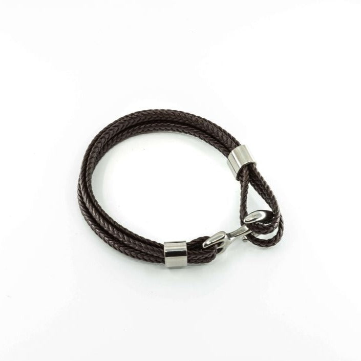 brun läderarmband herr med en ankare - Vik - MAVN Of Sweden, läderarmband, herr, accessoarer, mode, läder, presentbox, fri frakt, snabb leverans