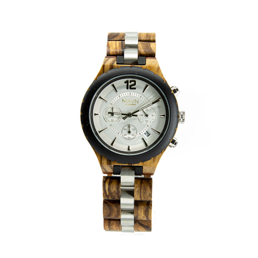 herrklocka, träklocka, Storsand, hållbar, kronograf, unik, presentidé