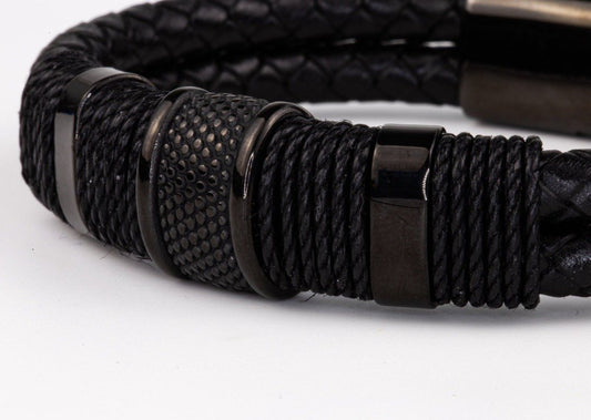 Svart läderarmband man - Gladsax - MAVN Of Sweden,  armband, herrarmband, läderarmband, presentbox, svart, 21 cm, leverans, fri frakt, fri retur, student present